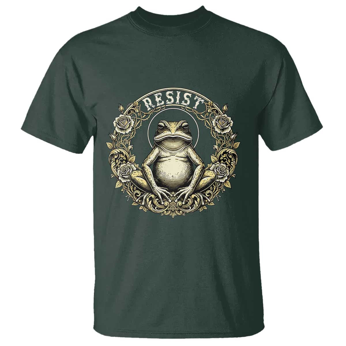 Zen Frog Resist T Shirt Sacred Resistance Protest Ornate Style Graphic - Wonder Print Shop