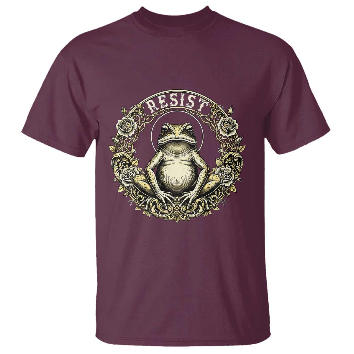 Zen Frog Resist T Shirt Sacred Resistance Protest Ornate Style Graphic - Wonder Print Shop