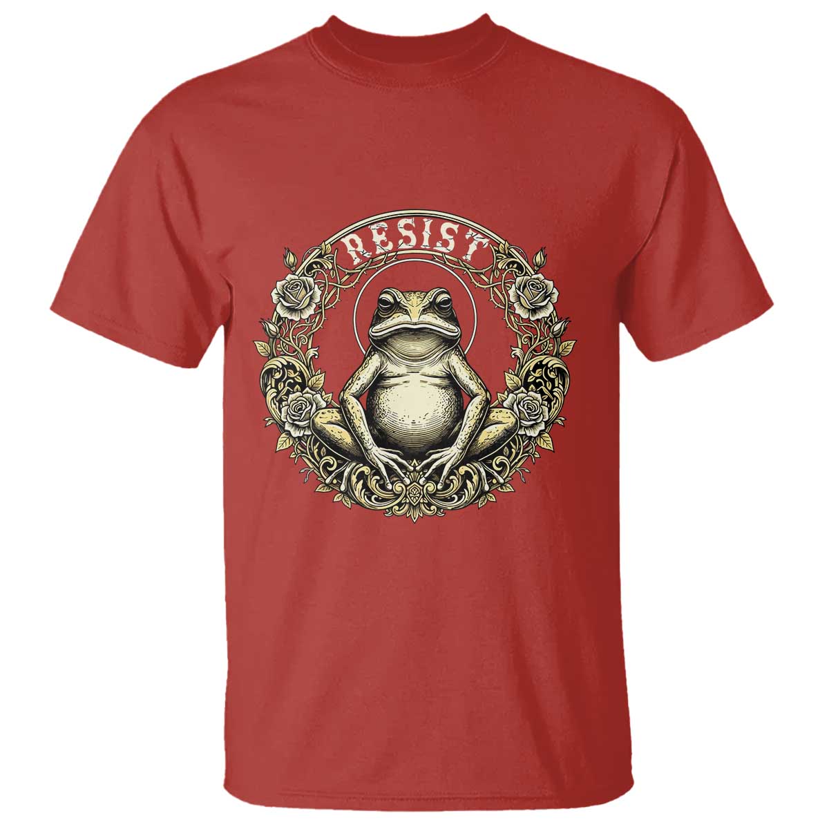 Zen Frog Resist T Shirt Sacred Resistance Protest Ornate Style Graphic - Wonder Print Shop