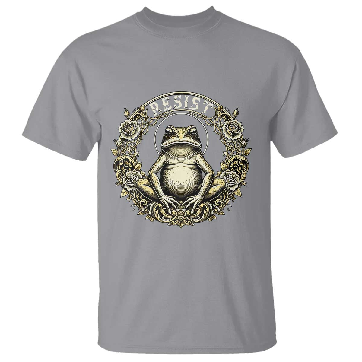 Zen Frog Resist T Shirt Sacred Resistance Protest Ornate Style Graphic - Wonder Print Shop