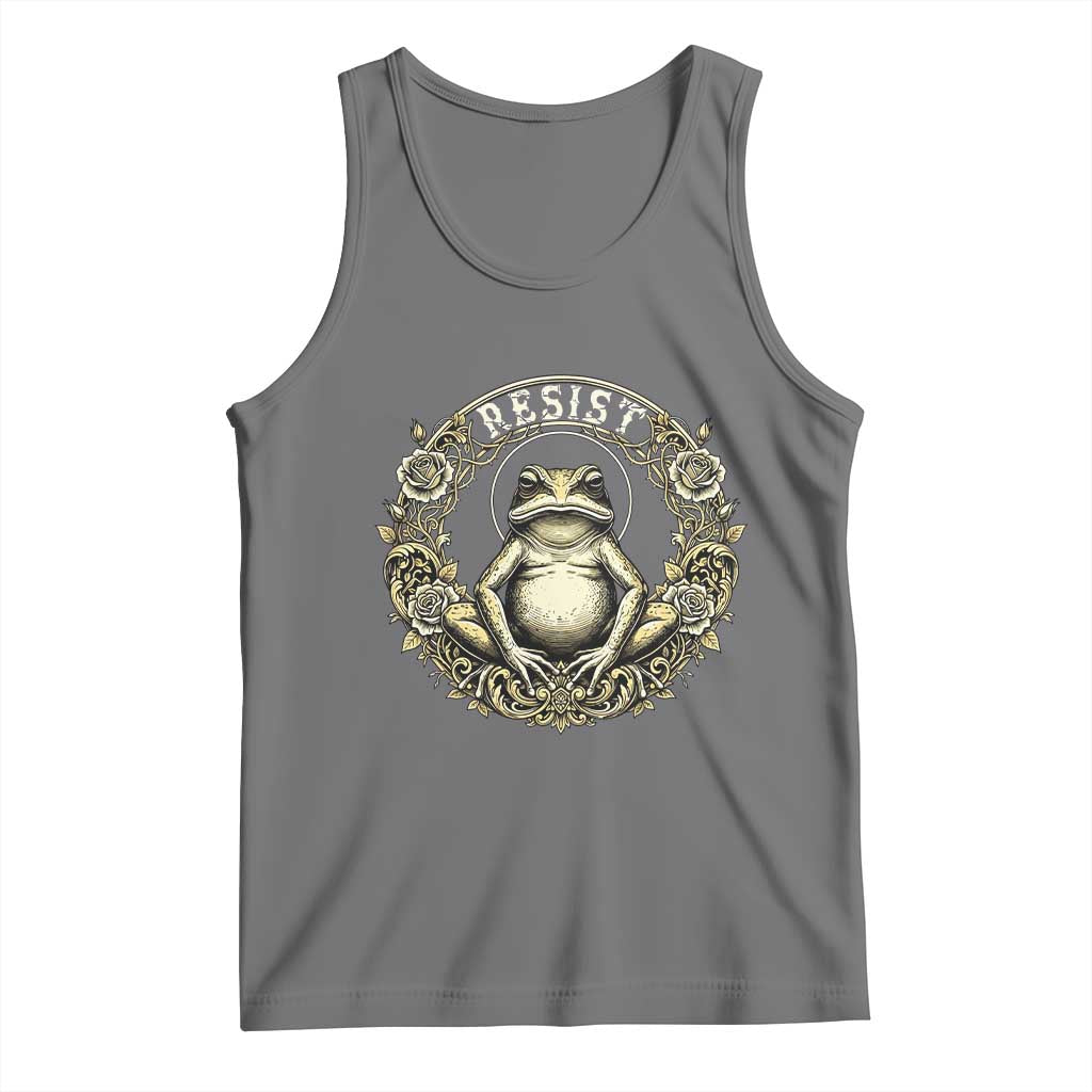 Zen Frog Resist Tank Top Sacred Resistance Protest Ornate Style Graphic - Wonder Print Shop