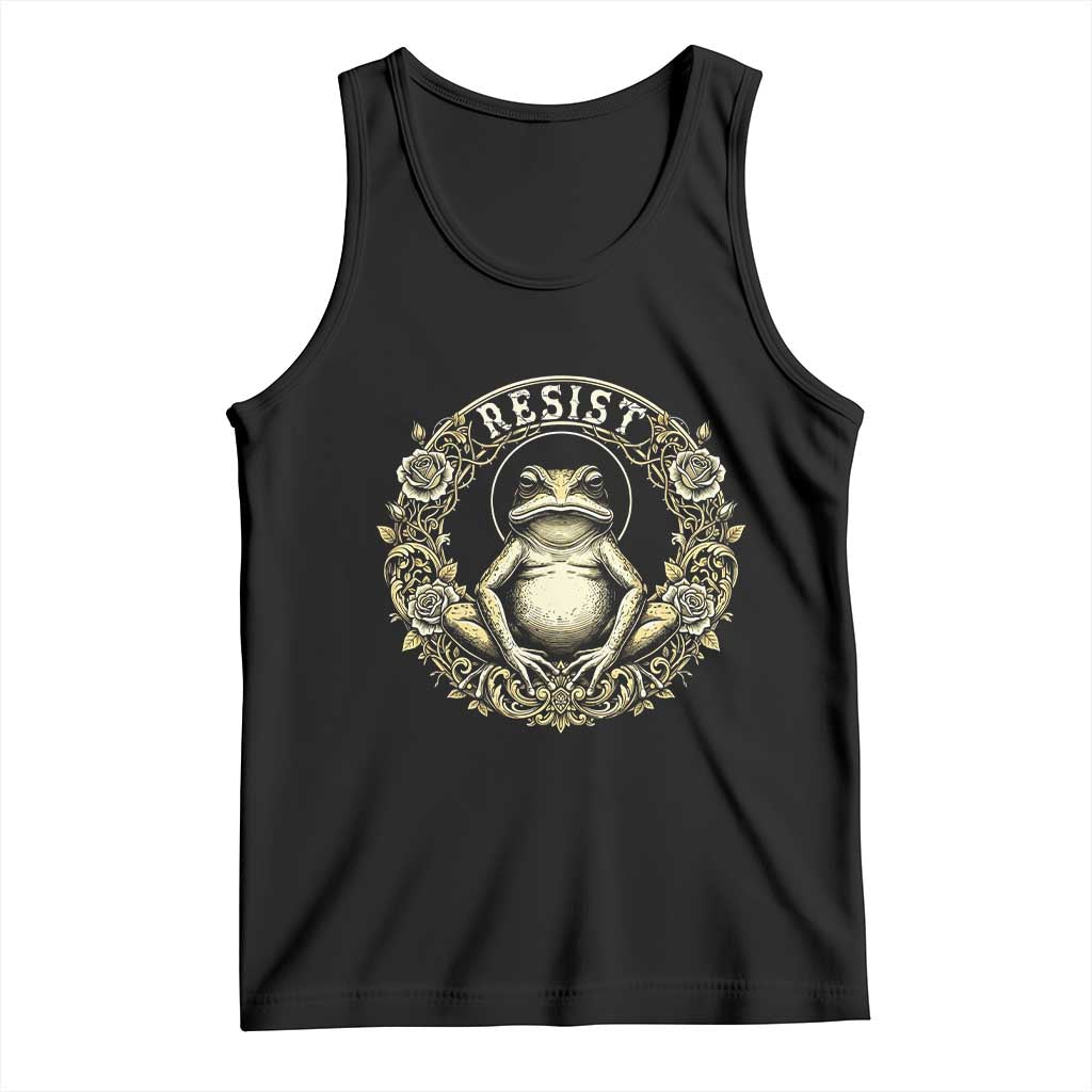 Zen Frog Resist Tank Top Sacred Resistance Protest Ornate Style Graphic - Wonder Print Shop