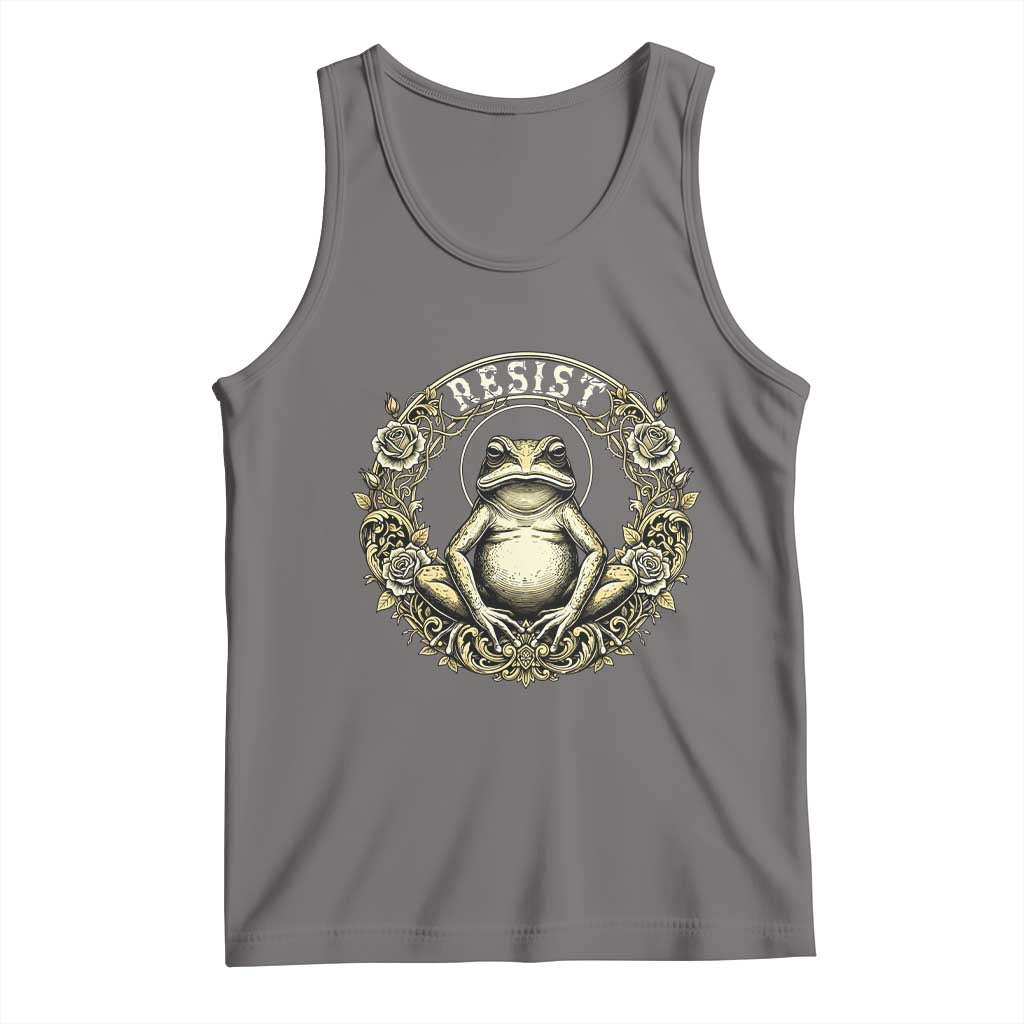 Zen Frog Resist Tank Top Sacred Resistance Protest Ornate Style Graphic - Wonder Print Shop