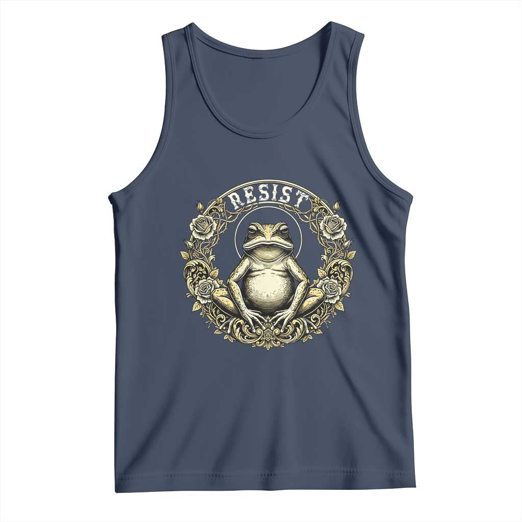 Zen Frog Resist Tank Top Sacred Resistance Protest Ornate Style Graphic - Wonder Print Shop