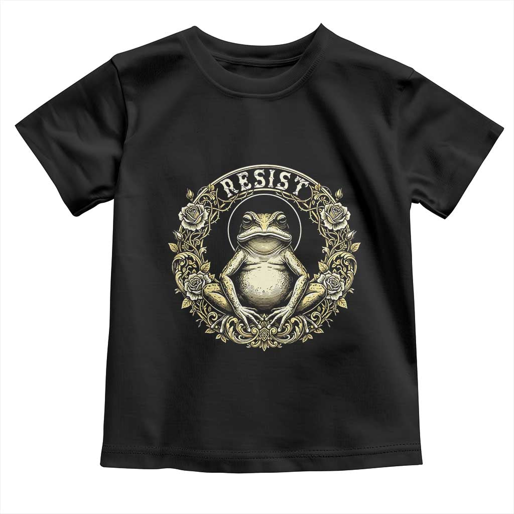 Zen Frog Resist Toddler T Shirt Sacred Resistance Protest Ornate Style Graphic - Wonder Print Shop