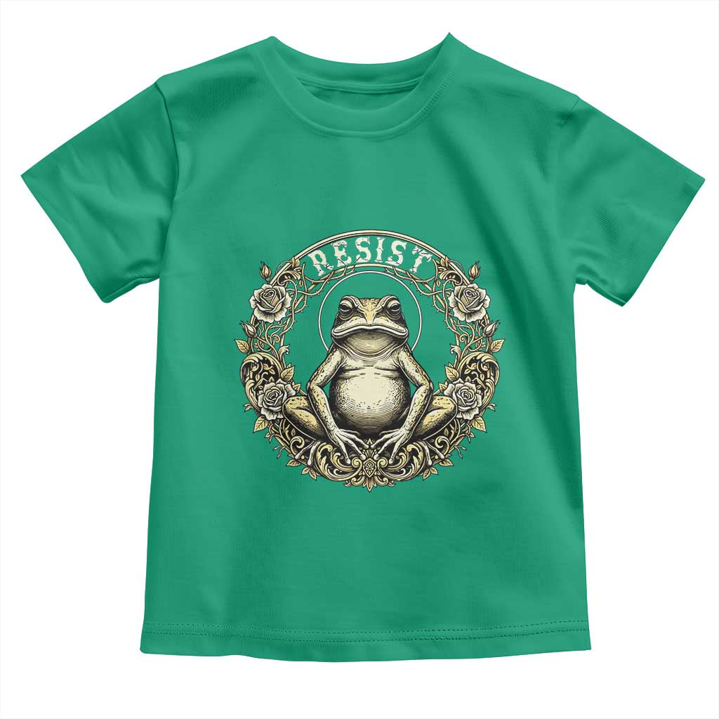 Zen Frog Resist Toddler T Shirt Sacred Resistance Protest Ornate Style Graphic - Wonder Print Shop