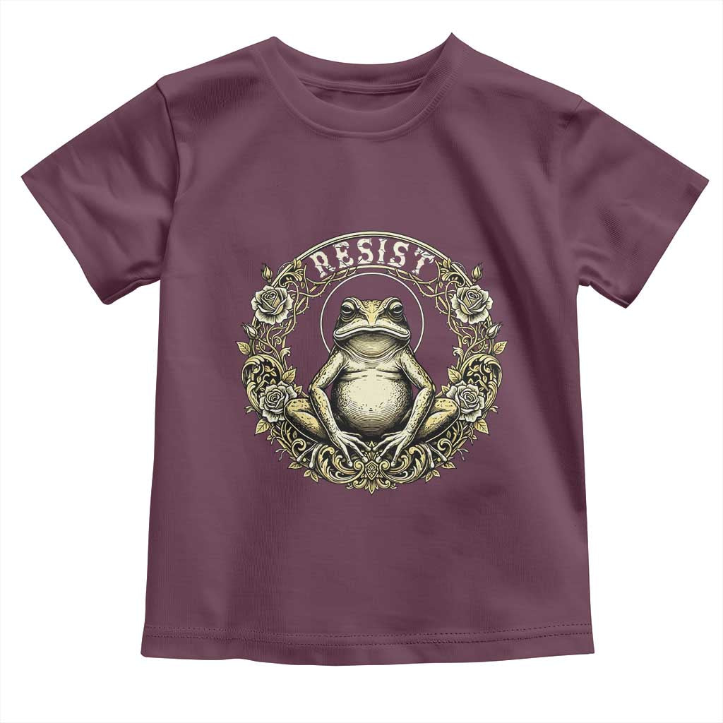 Zen Frog Resist Toddler T Shirt Sacred Resistance Protest Ornate Style Graphic - Wonder Print Shop