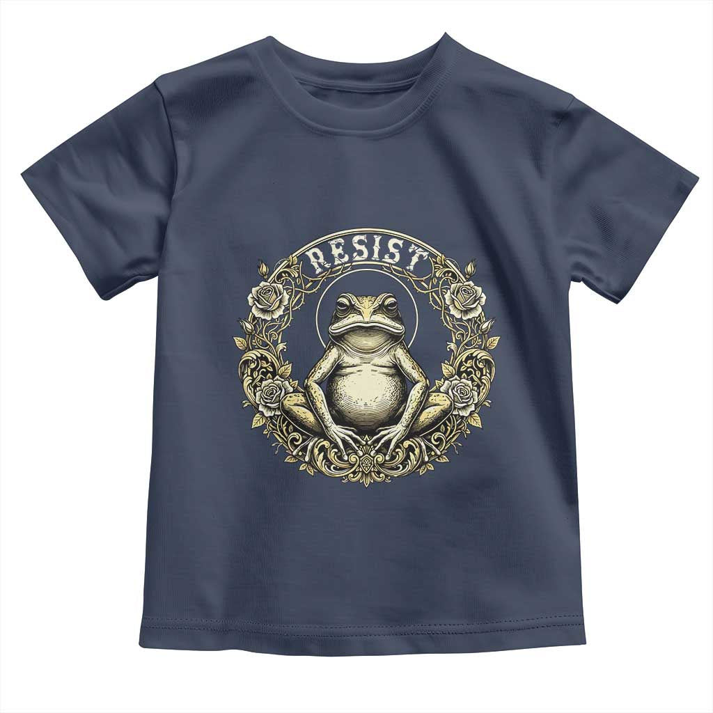 Zen Frog Resist Toddler T Shirt Sacred Resistance Protest Ornate Style Graphic - Wonder Print Shop