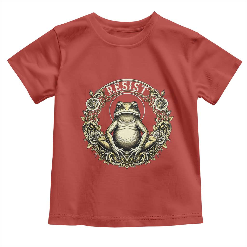 Zen Frog Resist Toddler T Shirt Sacred Resistance Protest Ornate Style Graphic - Wonder Print Shop