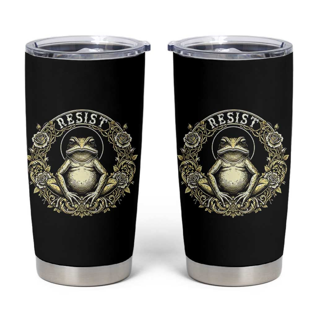 Zen Frog Resist Tumbler Cup Sacred Resistance Protest Ornate Style Graphic - Wonder Print Shop