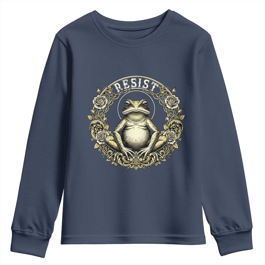 Zen Frog Resist Youth Sweatshirt Sacred Resistance Protest Ornate Style Graphic - Wonder Print Shop