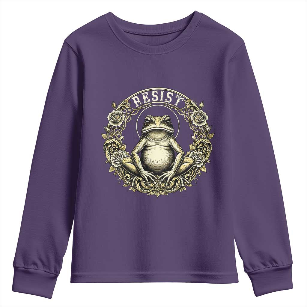 Zen Frog Resist Youth Sweatshirt Sacred Resistance Protest Ornate Style Graphic - Wonder Print Shop