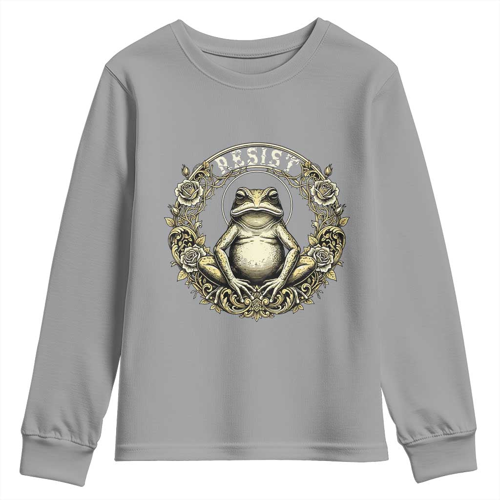Zen Frog Resist Youth Sweatshirt Sacred Resistance Protest Ornate Style Graphic - Wonder Print Shop
