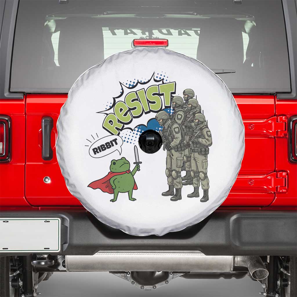 Funny Frog Protest Comic Graphic Spare Tire Cover Ribbit Resist Stand Against - Wonder Print Shop