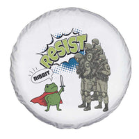 Funny Frog Protest Comic Graphic Spare Tire Cover Ribbit Resist Stand Against - Wonder Print Shop