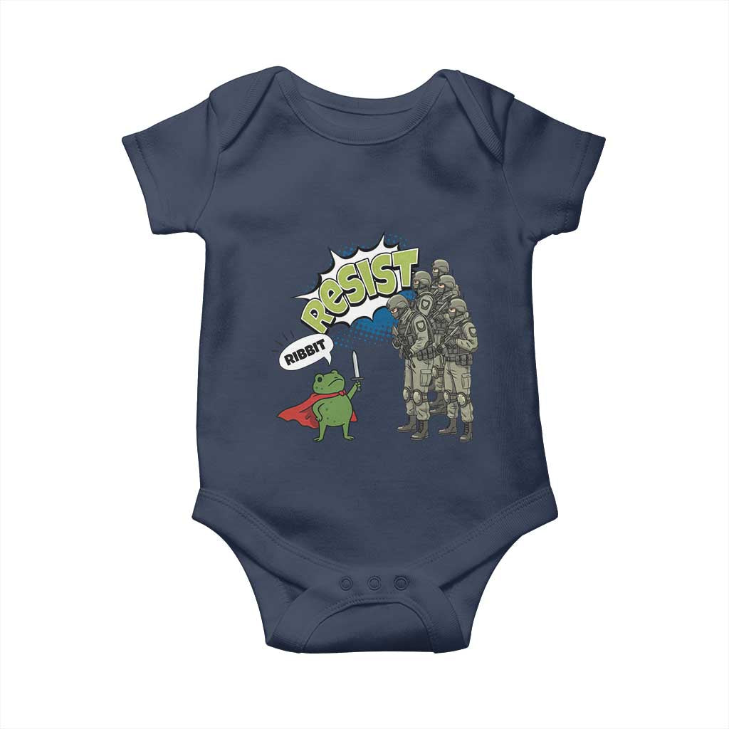 Funny Frog Protest Comic Graphic Baby Onesie Ribbit Resist Stand Against - Wonder Print Shop