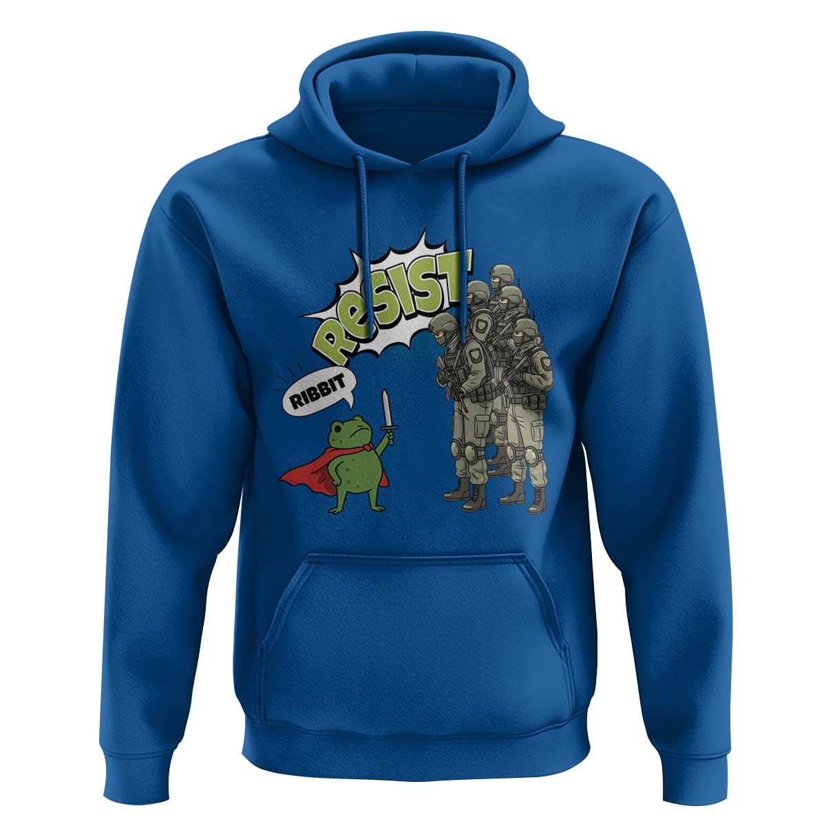 Funny Frog Protest Comic Graphic Hoodie Ribbit Resist Stand Against - Wonder Print Shop
