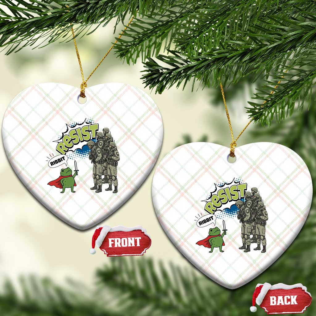 Funny Frog Protest Comic Graphic Ceramic Ornament Ribbit Resist Stand Against - Wonder Print Shop