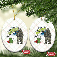 Funny Frog Protest Comic Graphic Ceramic Ornament Ribbit Resist Stand Against - Wonder Print Shop