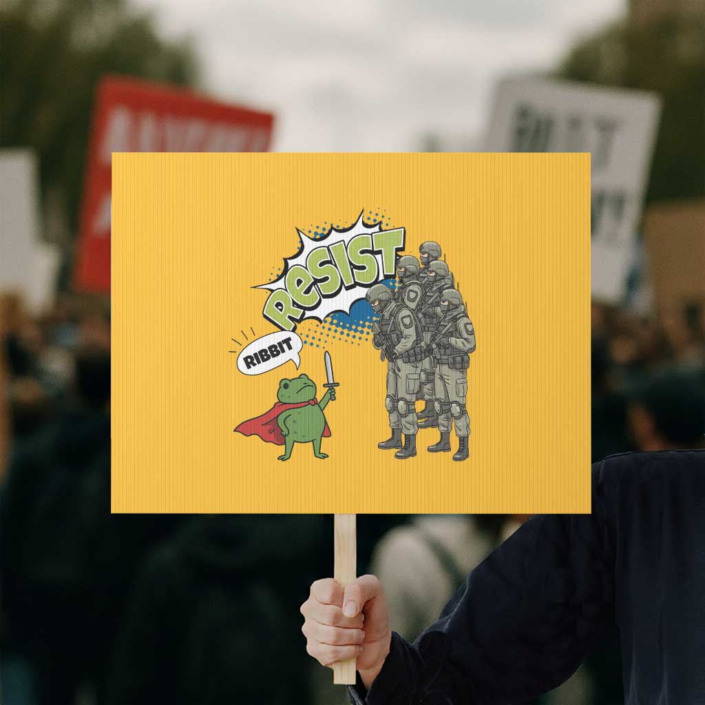 Funny Frog Protest Comic Graphic Protest Sign Ribbit Resist Stand Against - Wonder Print Shop