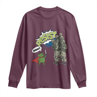 Funny Frog Protest Comic Graphic Long Sleeve Shirt Ribbit Resist Stand Against - Wonder Print Shop
