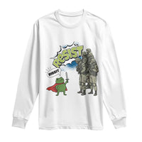 Funny Frog Protest Comic Graphic Long Sleeve Shirt Ribbit Resist Stand Against - Wonder Print Shop