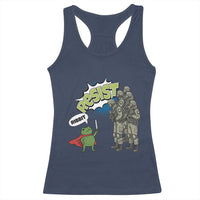 Funny Frog Protest Comic Graphic Racerback Tank Top Ribbit Resist Stand Against - Wonder Print Shop
