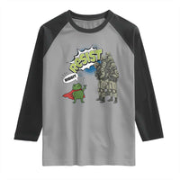 Funny Frog Protest Comic Graphic Raglan Shirt Ribbit Resist Stand Against - Wonder Print Shop