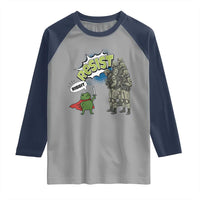 Funny Frog Protest Comic Graphic Raglan Shirt Ribbit Resist Stand Against - Wonder Print Shop