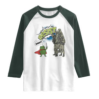 Funny Frog Protest Comic Graphic Raglan Shirt Ribbit Resist Stand Against - Wonder Print Shop