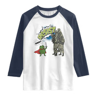 Funny Frog Protest Comic Graphic Raglan Shirt Ribbit Resist Stand Against - Wonder Print Shop