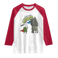Funny Frog Protest Comic Graphic Raglan Shirt Ribbit Resist Stand Against - Wonder Print Shop