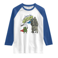 Funny Frog Protest Comic Graphic Raglan Shirt Ribbit Resist Stand Against - Wonder Print Shop