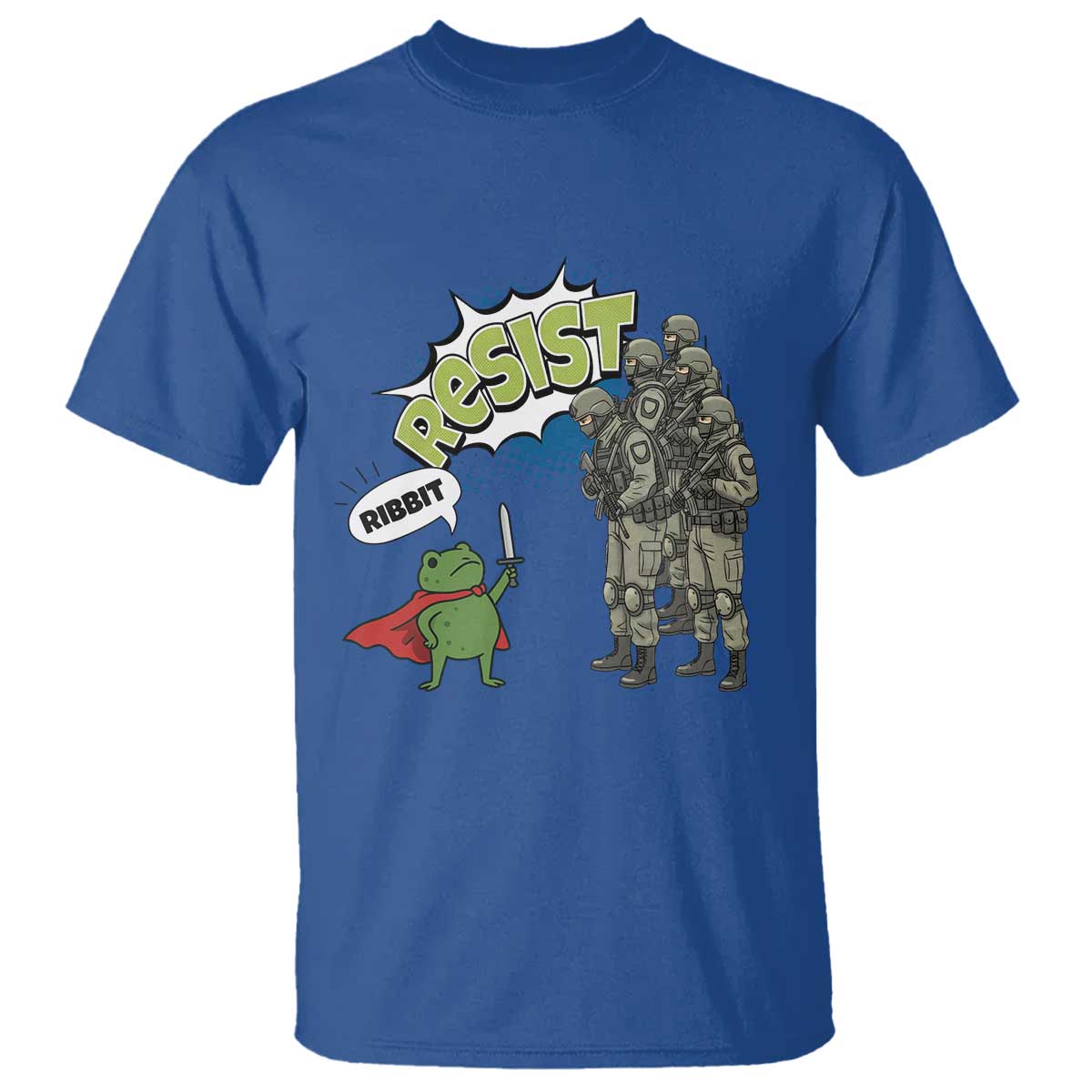 Funny Frog Protest Comic Graphic T Shirt Ribbit Resist Stand Against - Wonder Print Shop