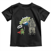 Funny Frog Protest Comic Graphic Toddler T Shirt Ribbit Resist Stand Against - Wonder Print Shop