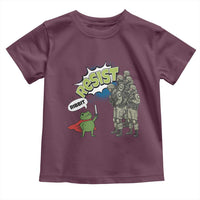 Funny Frog Protest Comic Graphic Toddler T Shirt Ribbit Resist Stand Against - Wonder Print Shop