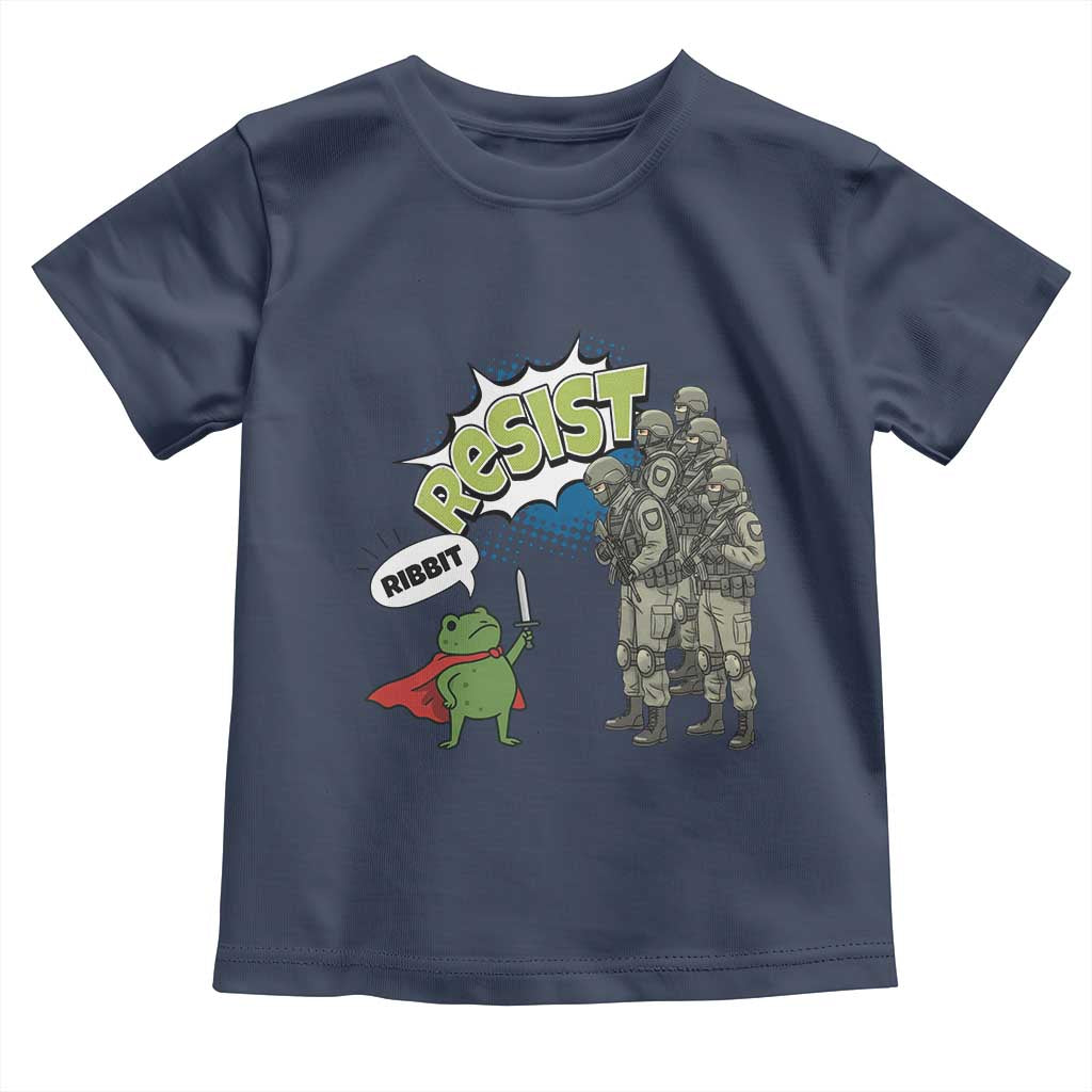 Funny Frog Protest Comic Graphic Toddler T Shirt Ribbit Resist Stand Against - Wonder Print Shop