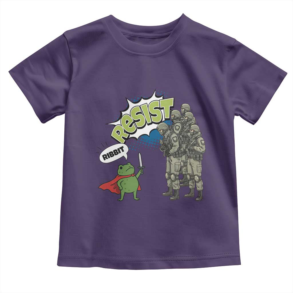 Funny Frog Protest Comic Graphic Toddler T Shirt Ribbit Resist Stand Against - Wonder Print Shop