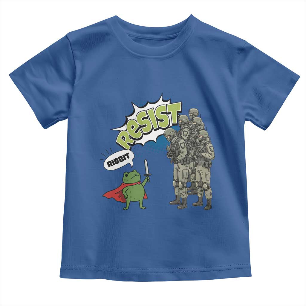Funny Frog Protest Comic Graphic Toddler T Shirt Ribbit Resist Stand Against - Wonder Print Shop