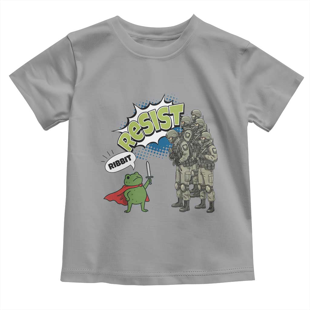 Funny Frog Protest Comic Graphic Toddler T Shirt Ribbit Resist Stand Against - Wonder Print Shop