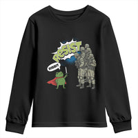 Funny Frog Protest Comic Graphic Youth Sweatshirt Ribbit Resist Stand Against - Wonder Print Shop