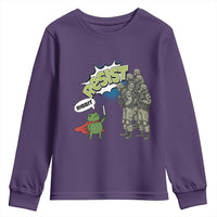 Funny Frog Protest Comic Graphic Youth Sweatshirt Ribbit Resist Stand Against - Wonder Print Shop