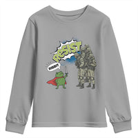 Funny Frog Protest Comic Graphic Youth Sweatshirt Ribbit Resist Stand Against - Wonder Print Shop