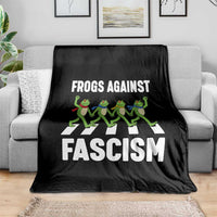 Walking Frog Against Fascism Throw Blanket Frogs Band Resistance Protest - Wonder Print Shop