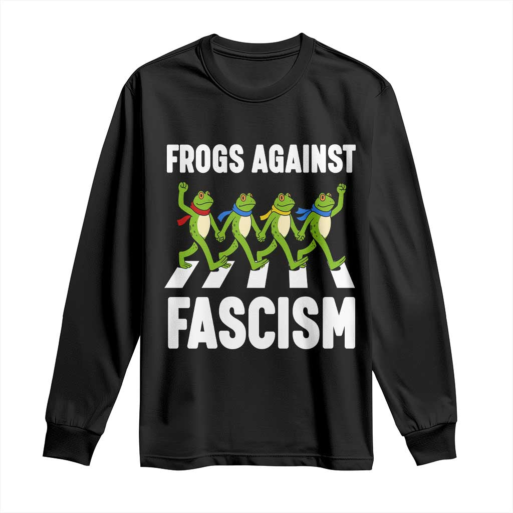 Walking Frog Against Fascism Long Sleeve Shirt Frogs Band Resistance Protest - Wonder Print Shop