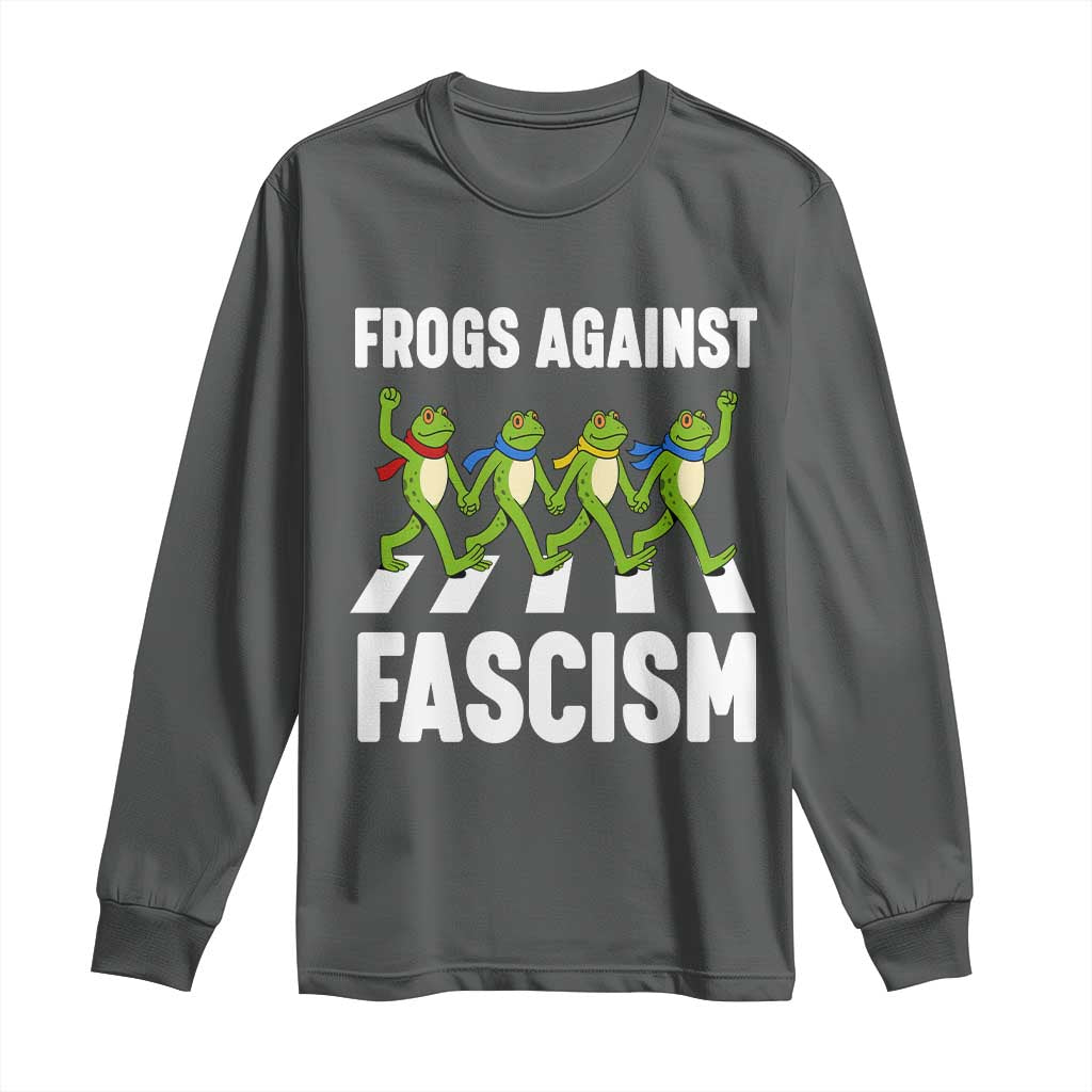 Walking Frog Against Fascism Long Sleeve Shirt Frogs Band Resistance Protest - Wonder Print Shop