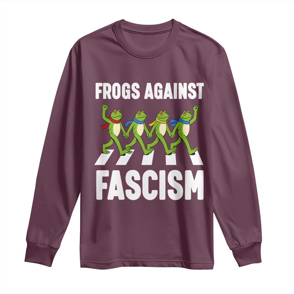 Walking Frog Against Fascism Long Sleeve Shirt Frogs Band Resistance Protest - Wonder Print Shop