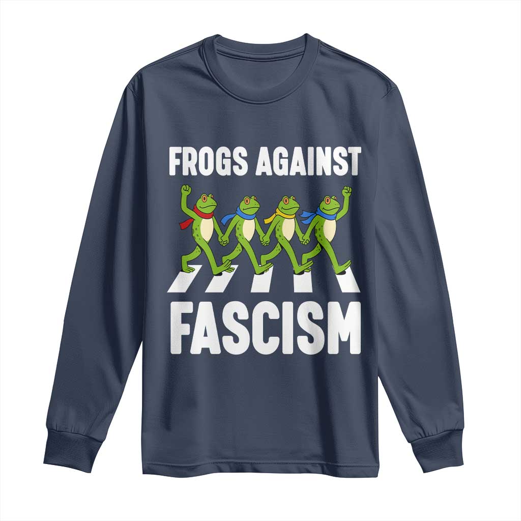 Walking Frog Against Fascism Long Sleeve Shirt Frogs Band Resistance Protest - Wonder Print Shop