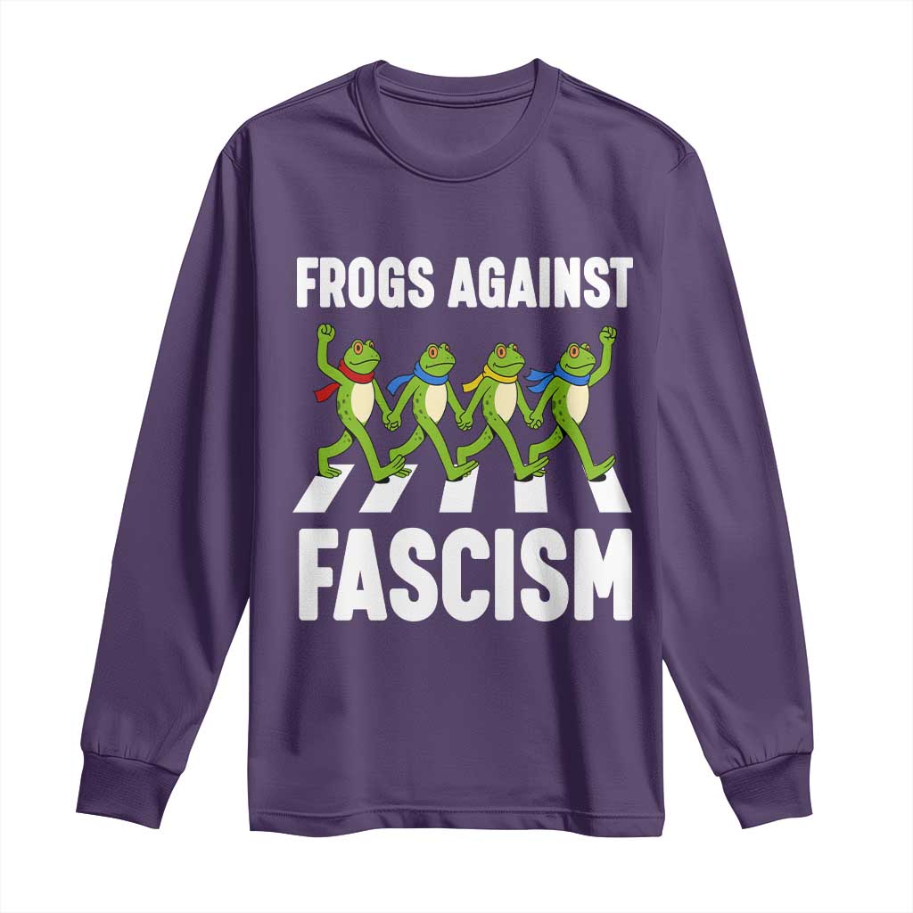 Walking Frog Against Fascism Long Sleeve Shirt Frogs Band Resistance Protest - Wonder Print Shop