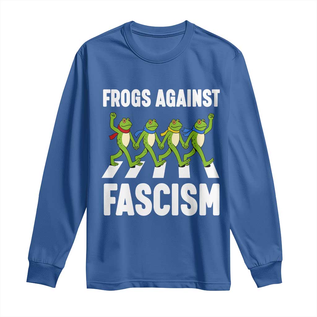 Walking Frog Against Fascism Long Sleeve Shirt Frogs Band Resistance Protest - Wonder Print Shop